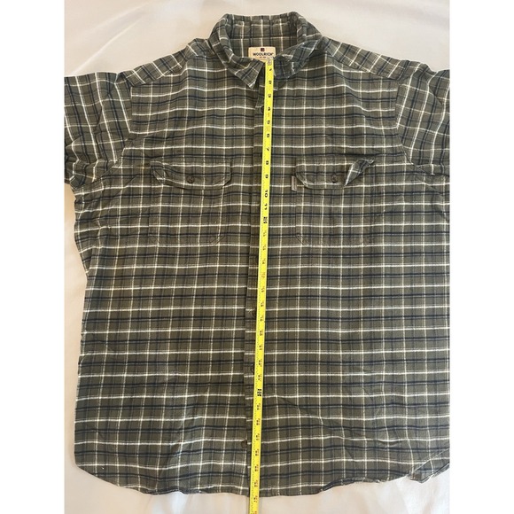 Woolrich Flannel Button Up Shirt Long Sleeve Green Plaid XXL - Picture 4 of 15